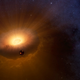La Luna, emergiendo de la Synestia que luego será la Tierra. Imagen: Sarah Stewart/UC Davisbasada en un render de la NASA
